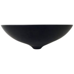  Lampecco Black Ceramic Bowl, circa 1960, Belgium