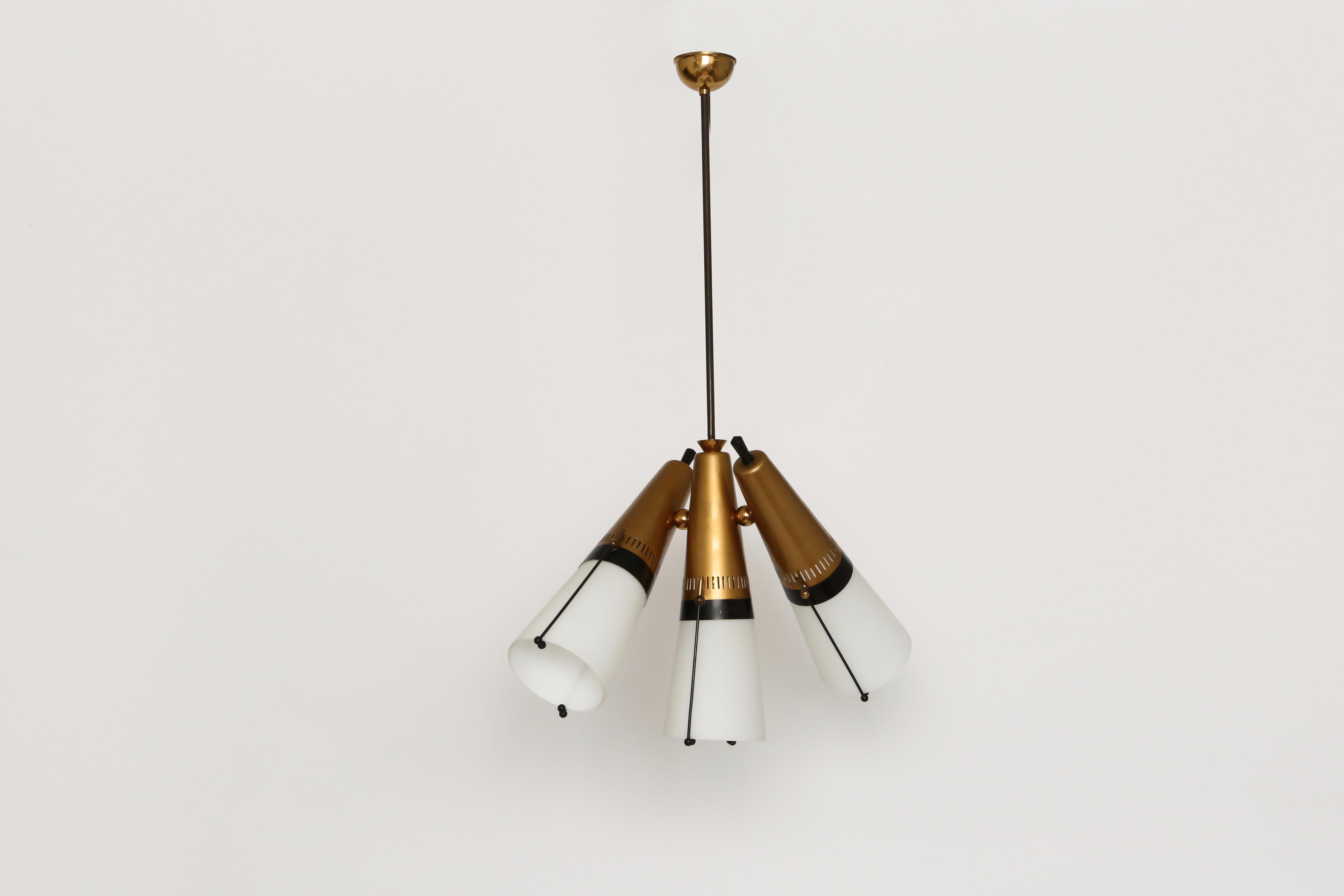 Mid-Century moderno Ciondolo a soffitto Lamperti, Italia 1950s in vendita
