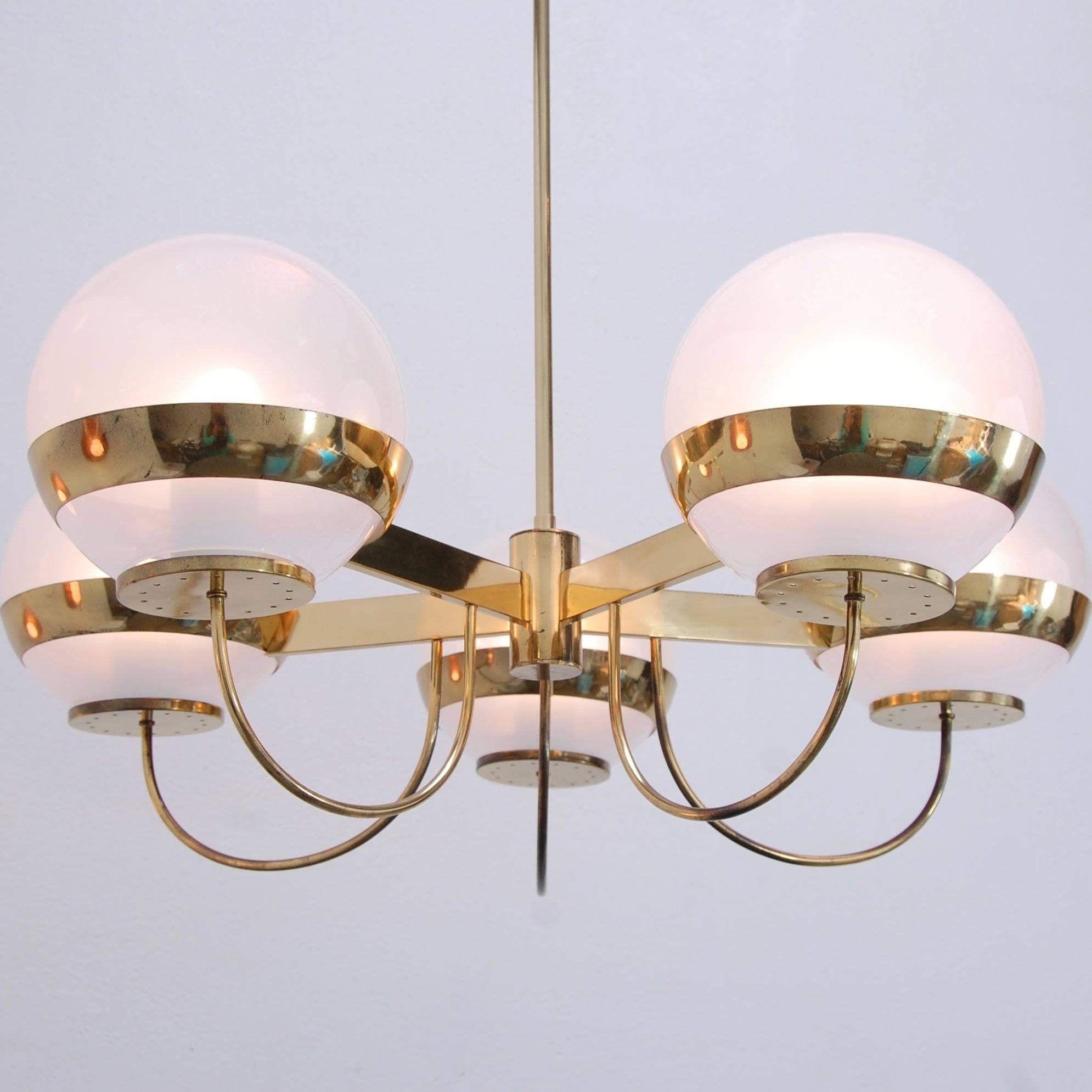 Mid-20th Century Lamperti Chandelier For Sale