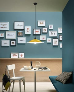 Colgante de metal "Lampiatta" en amarillo brillante para Stilnovo