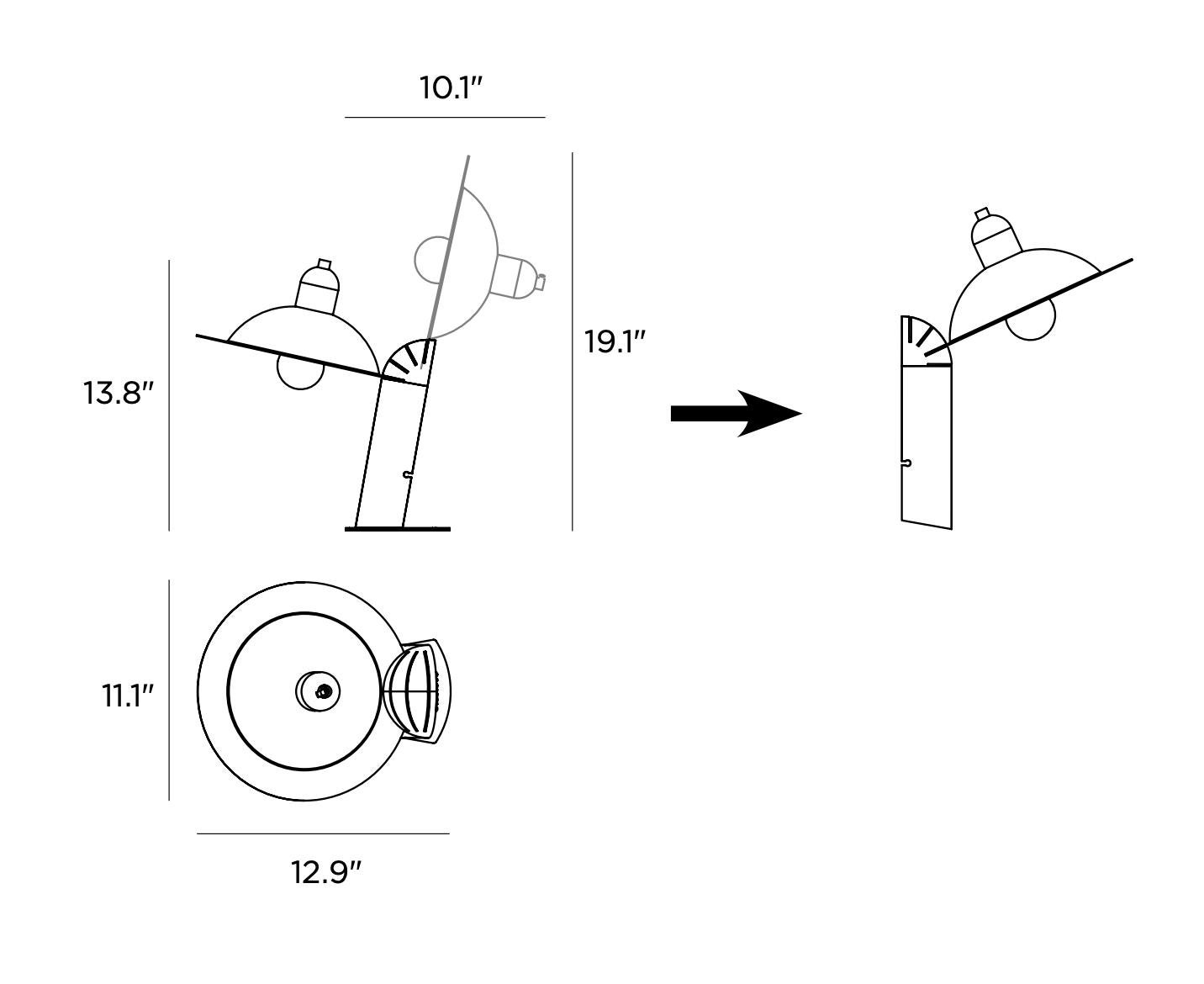 Lámpara metálica de pared o sobremesa 