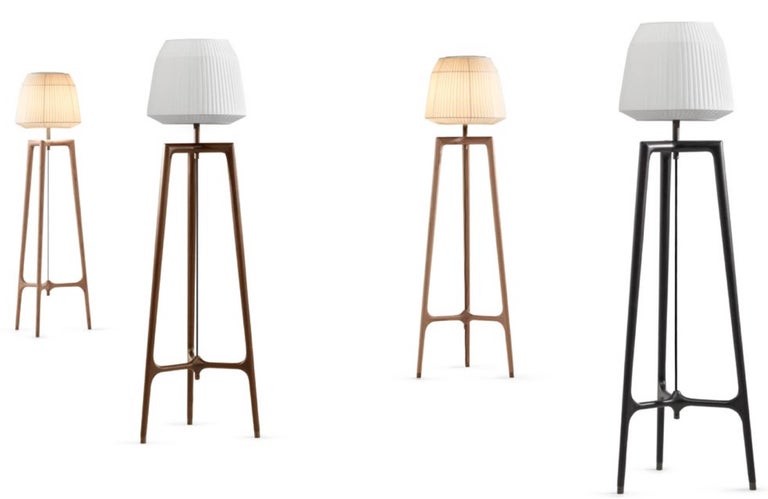 Lampo Floor Lamp In American Walnut Four Finish Options By Ceccotti