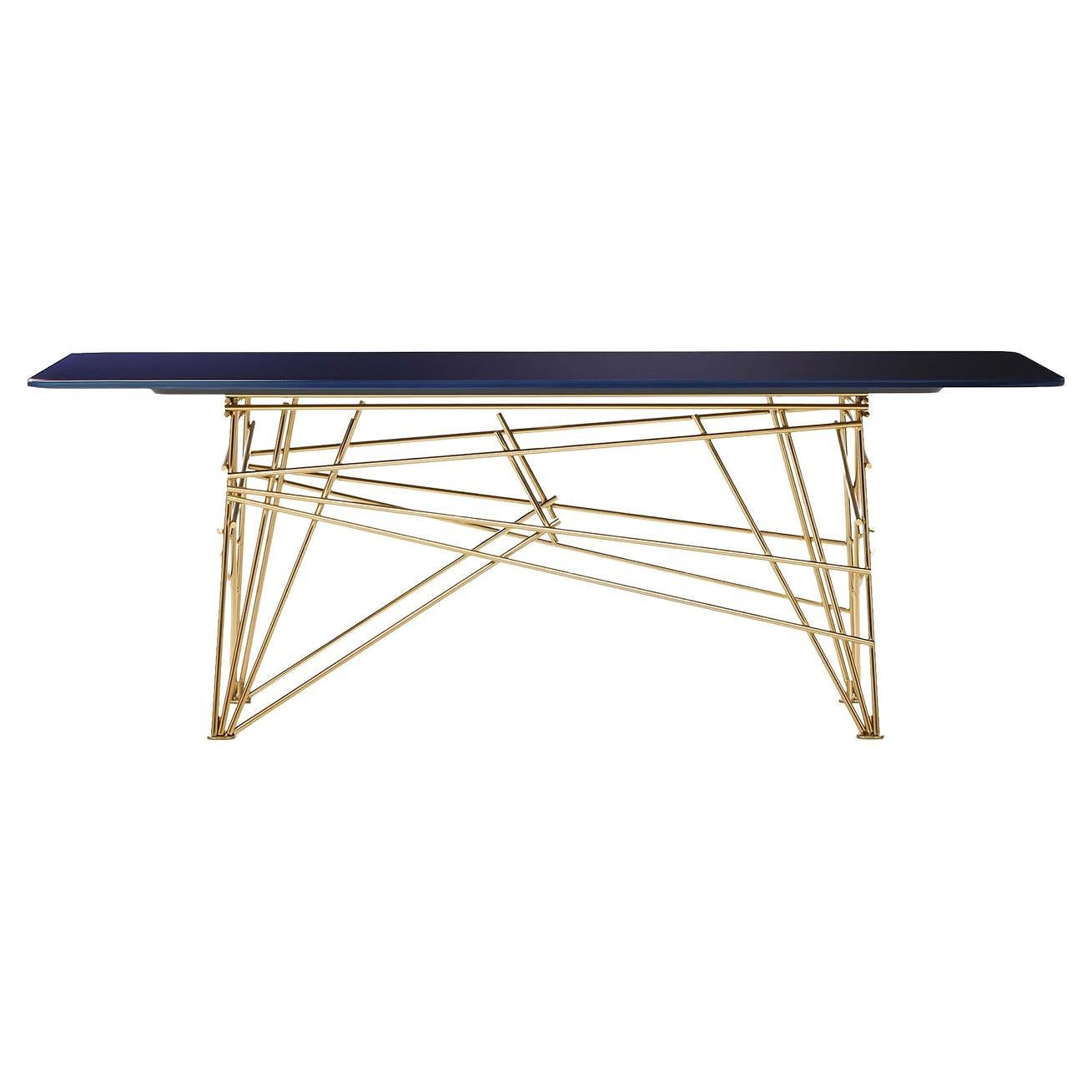 Lan Blue & Golden Coffee Table For Sale