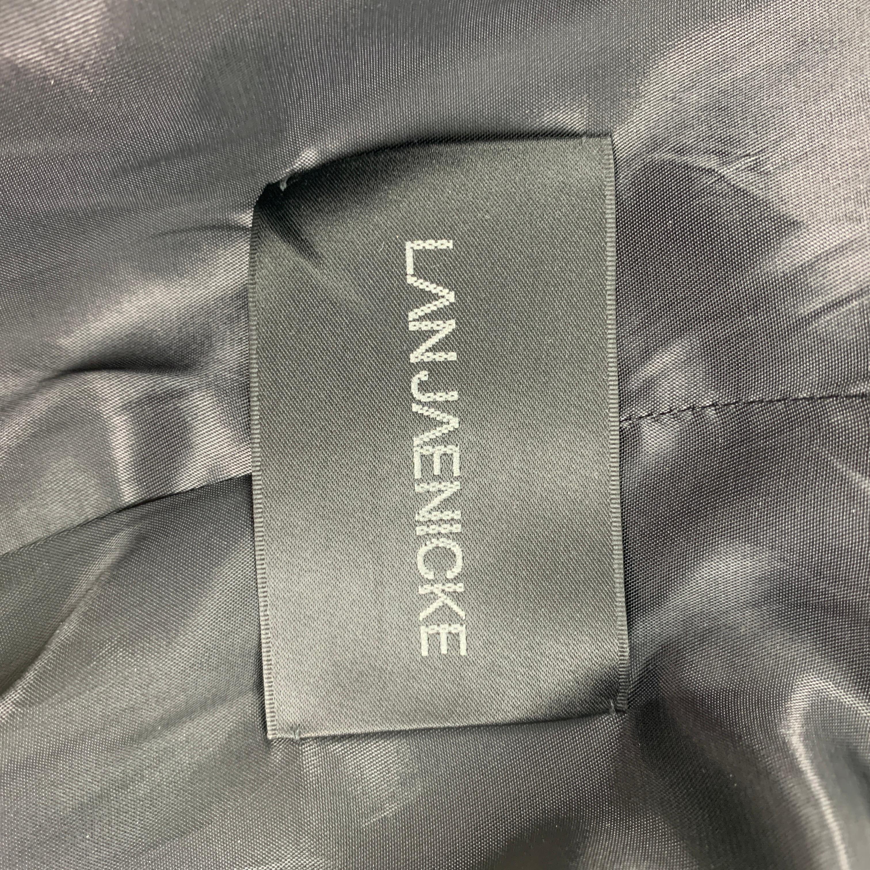 LAN JAENICKE Size 2 Black Cashmere Hidden Button Coat 1