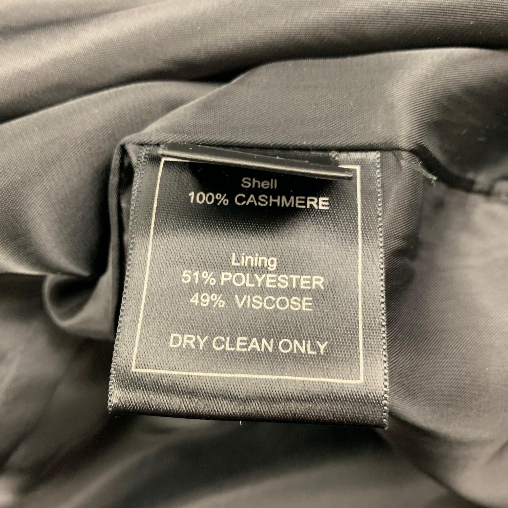 LAN JAENICKE Size S Black Cashmere Hidden Snaps Coat In Good Condition In San Francisco, CA
