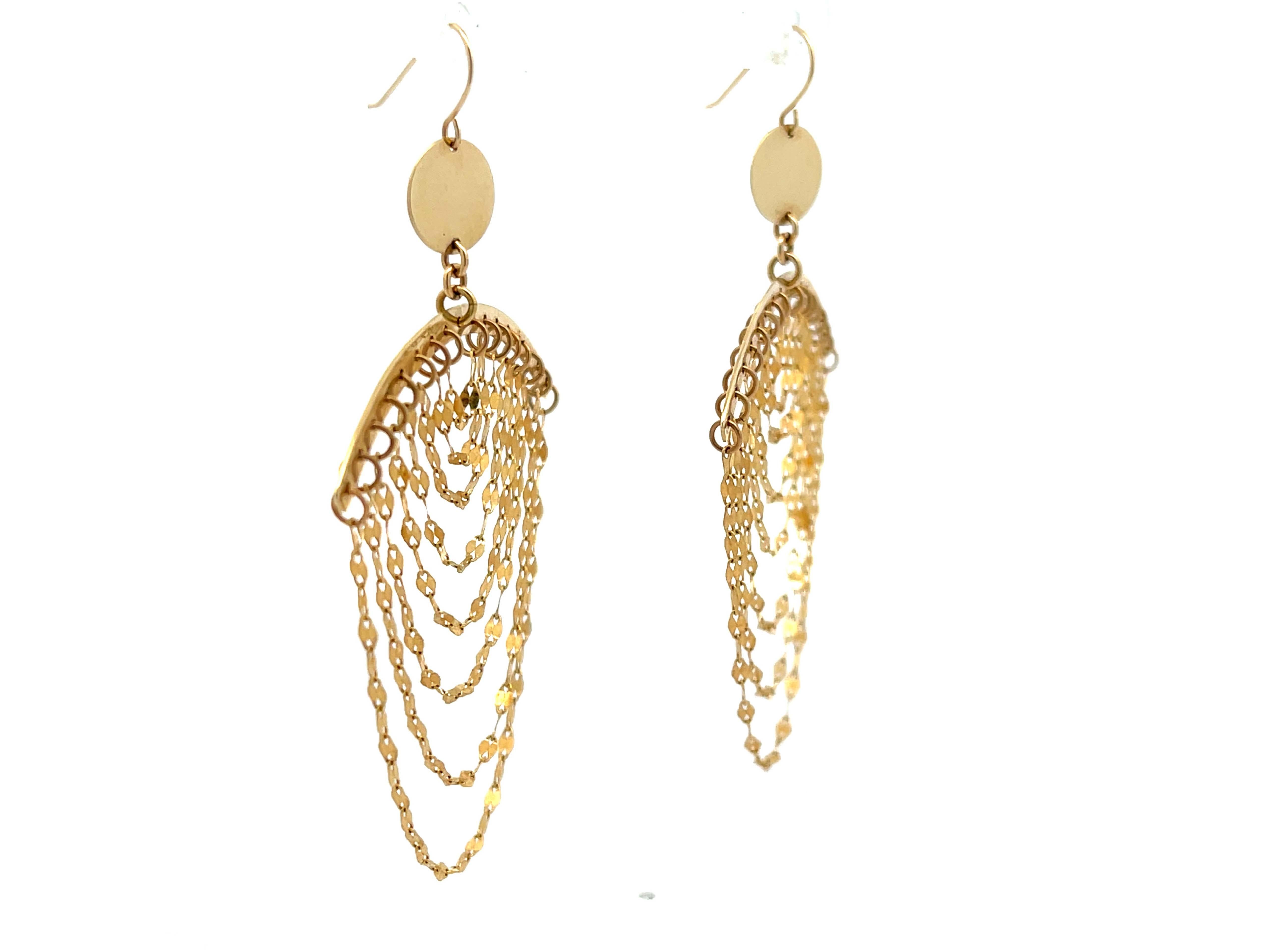 Modern Lana Cascade Chandelier Earrings in 14k Yellow Gold For Sale