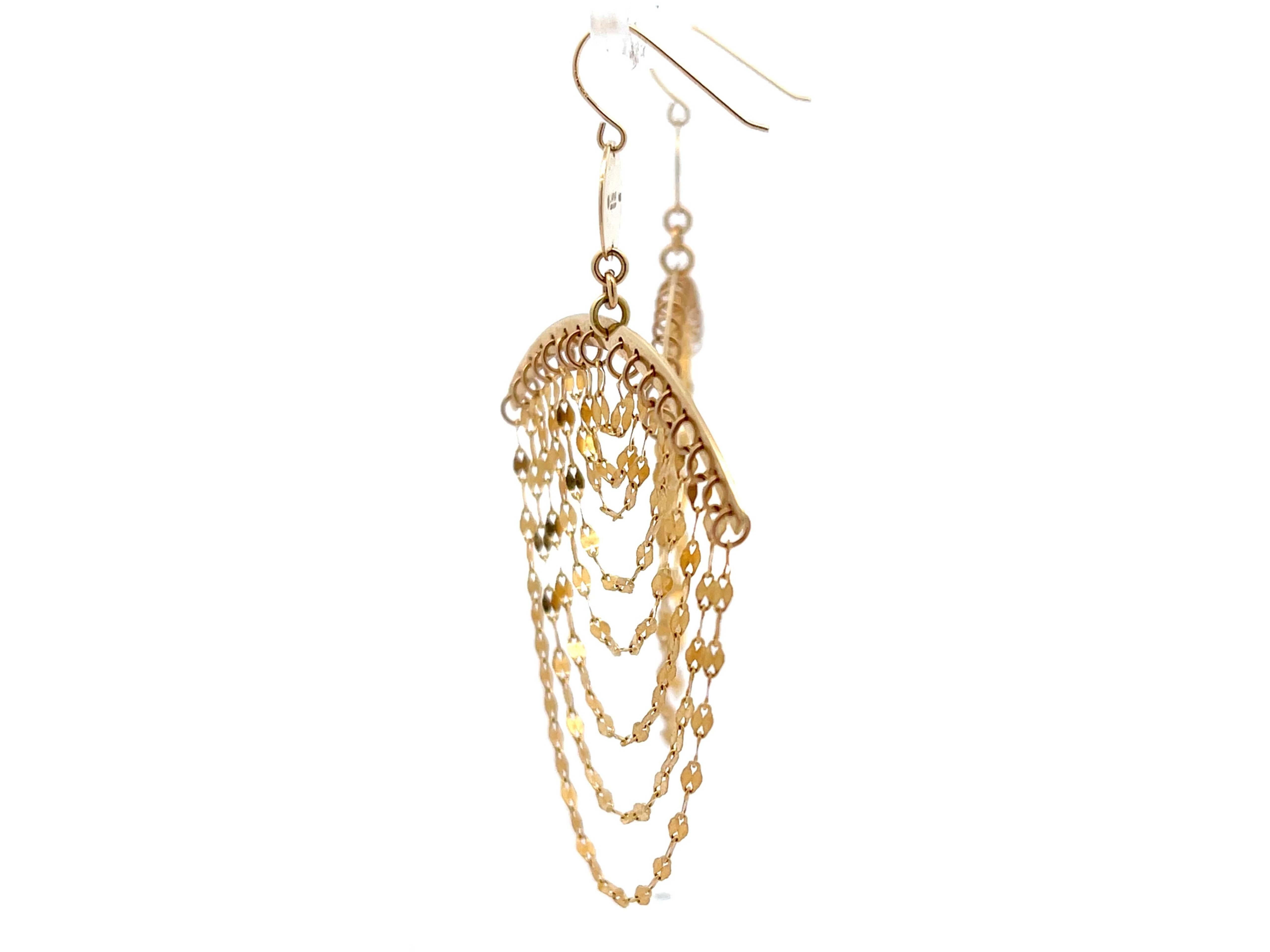 Lana Cascade Chandelier Earrings in 14k Yellow Gold In Excellent Condition For Sale In Honolulu, HI