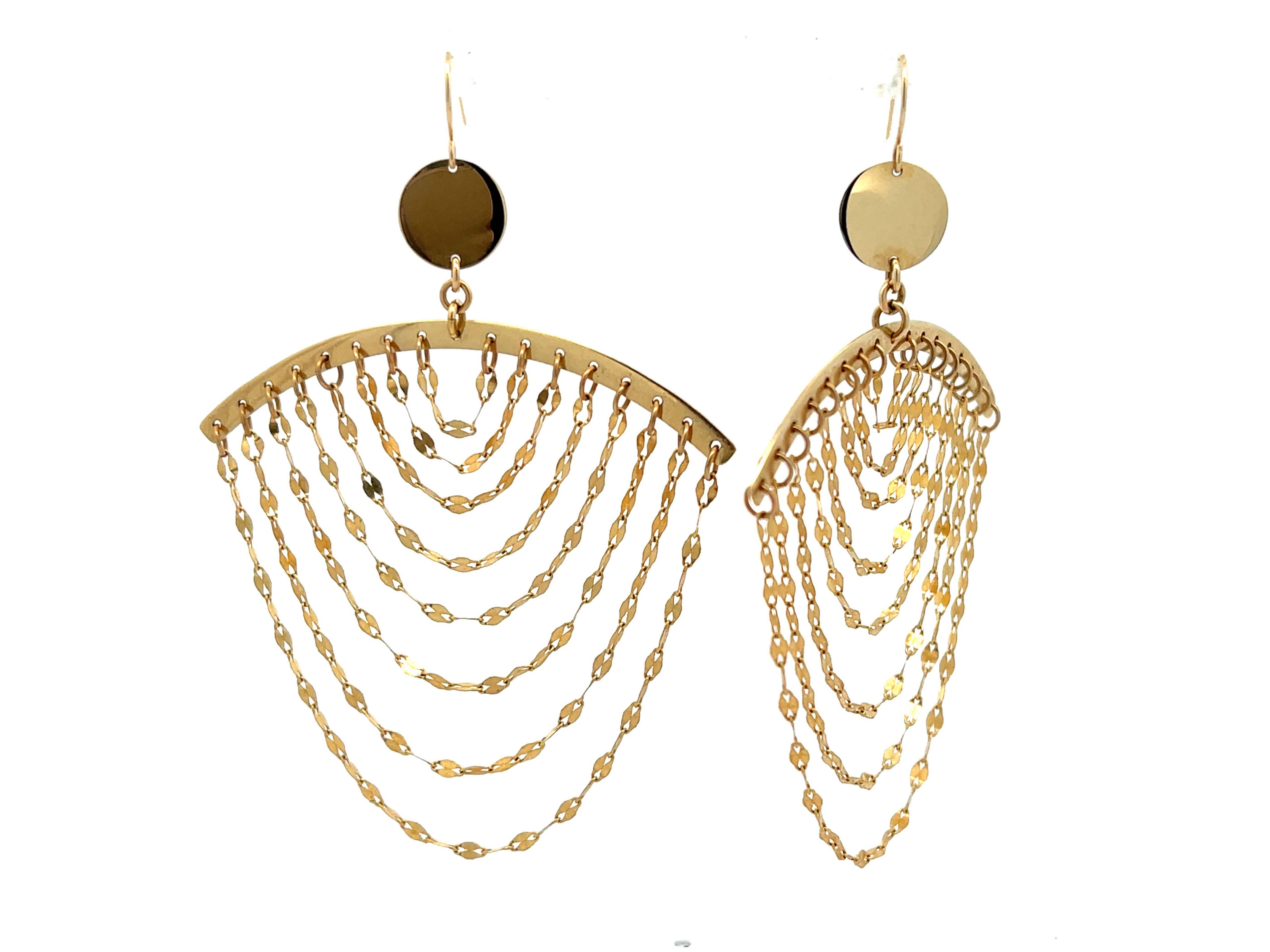 Women's Lana Cascade Chandelier Earrings in 14k Yellow Gold For Sale