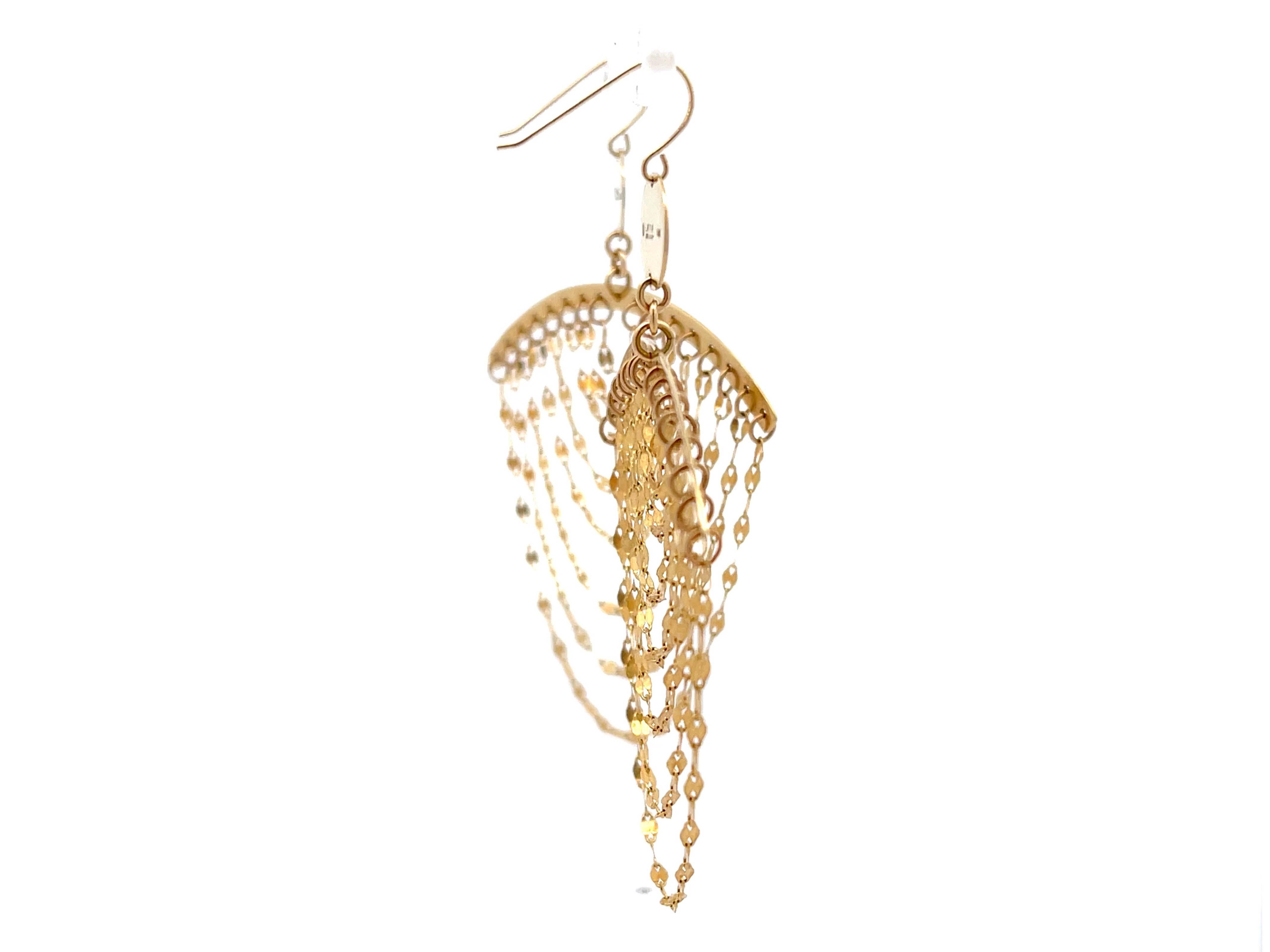 Modern Lana Cascade Chandelier Earrings in 14k Yellow Gold For Sale