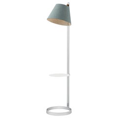 Lana Floor Lamp in Arctic Blue & Grey with Tray & Chrome Base by Pablo Designs