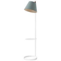 Lana Floor Lamp in Arctic Blue & Grey with Tray & White Base by Pablo Designs