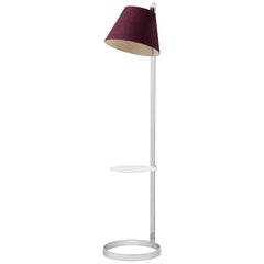 Lana Floor Lamp in Plum and Grey with Tray and Chrome Base by Pablo Designs