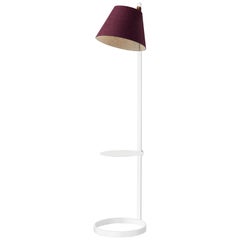 Lana Floor Lamp in Plum and Grey with Tray and White Base by Pablo Designs