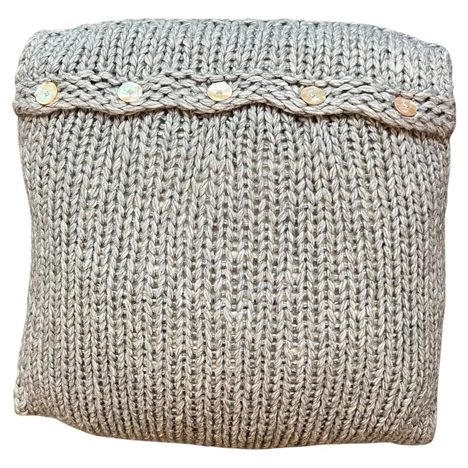 "Lana" Grigio Wool Pillow by Le Lampade For Sale