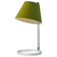 Lana Large Table Lamp in Moss and Grey with Chrome Base by Pablo Designs