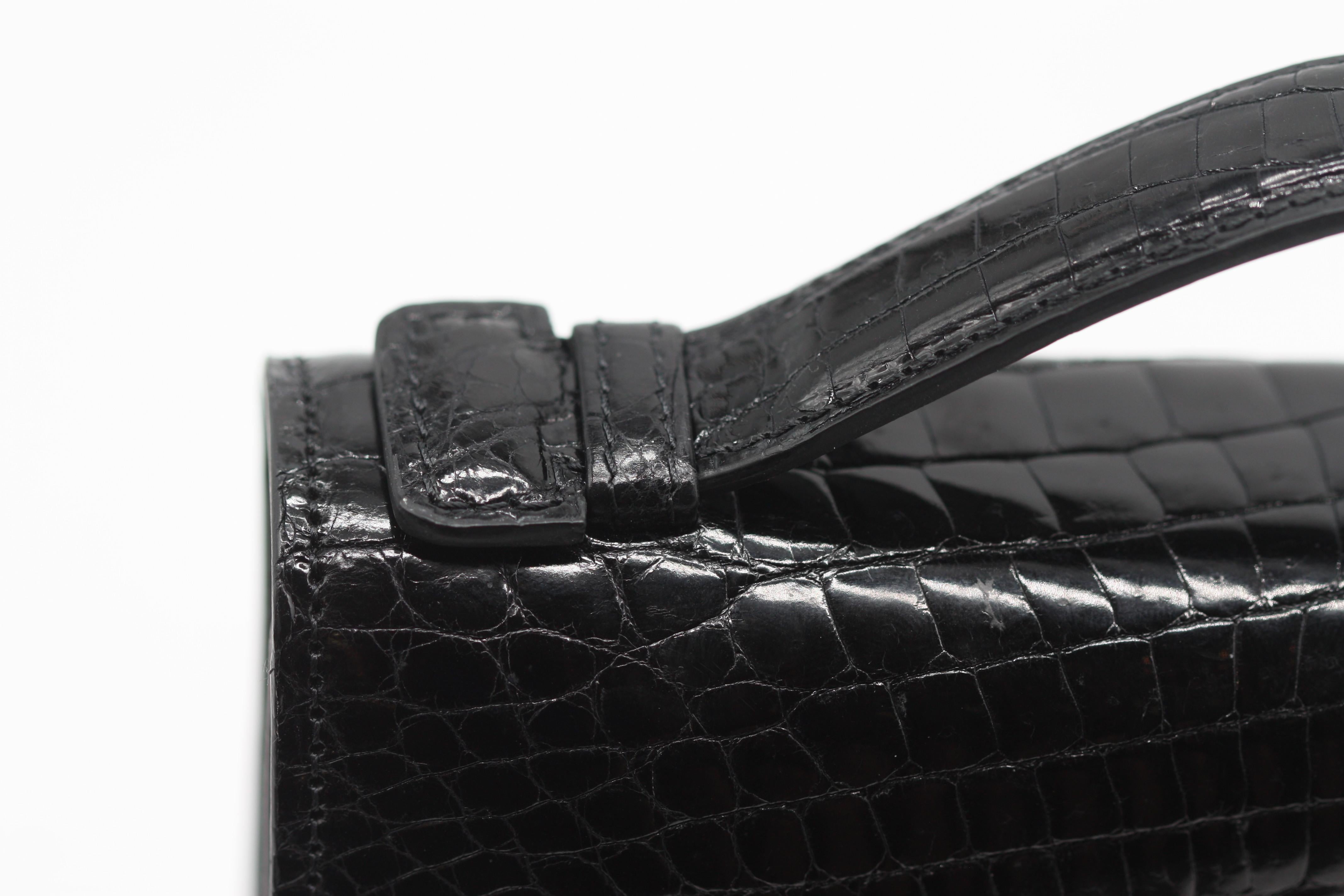 Lana Marks - Pochette in alligatore nero In condizioni buone in vendita a West Palm Beach, FL