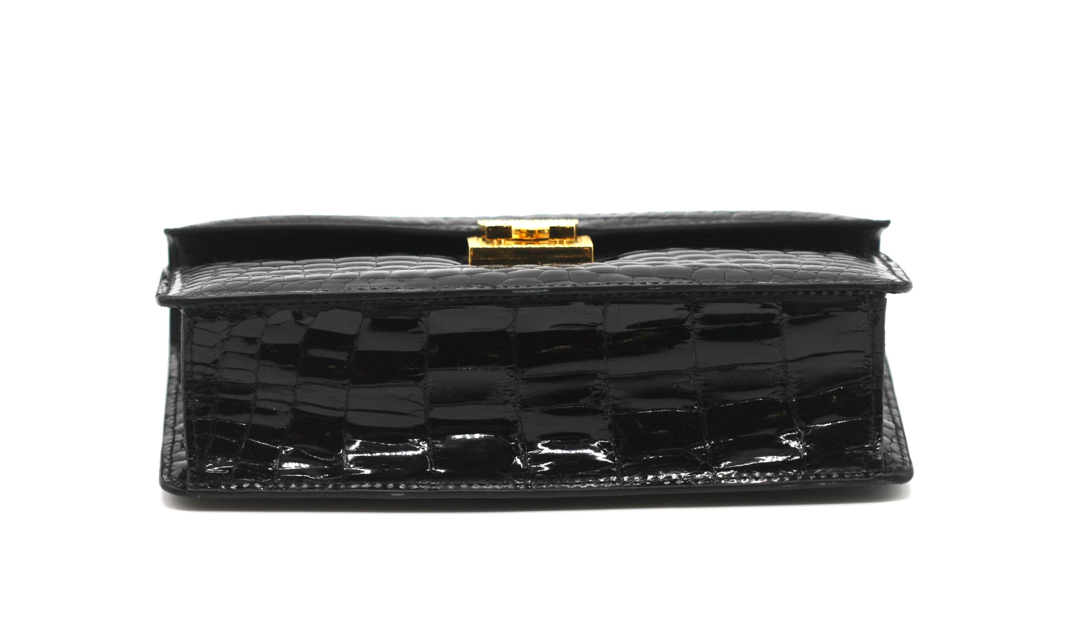 da uomo o donna Lana Marks - Pochette in alligatore nero in vendita