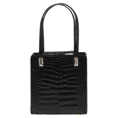 Lana Marks Black Alligator Dress Purse