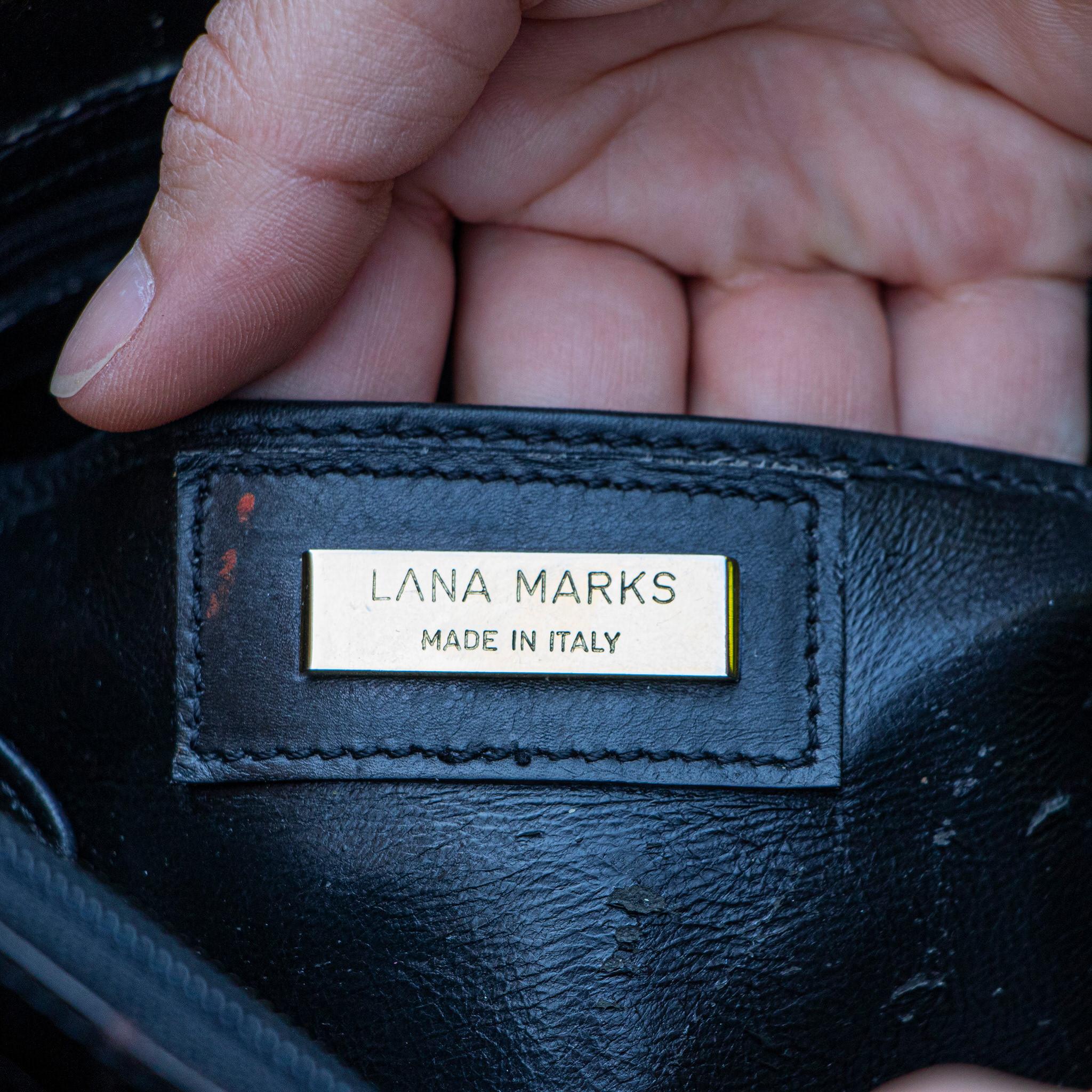 Women's or Men's Lana Marks Black Crocodile Handbag For Sale