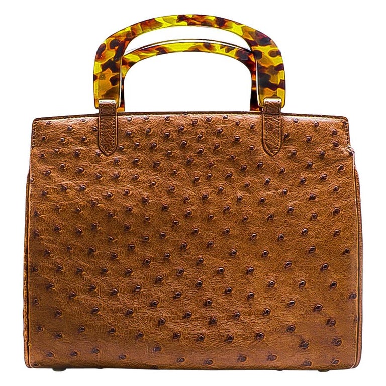 Lana Marks Brown Ostrich Handbag For Sale at 1stDibs | ostrich purse, ostrich  bags, lana marks purse