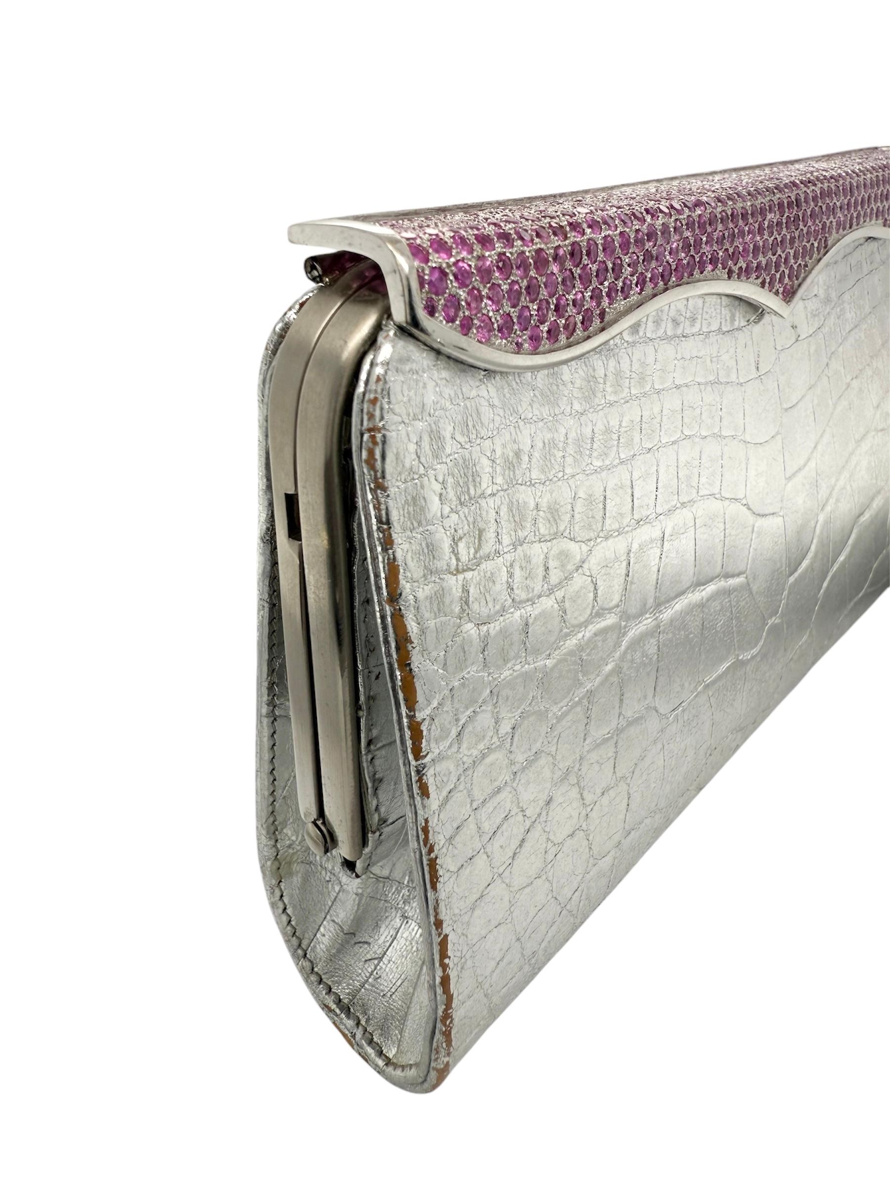 Pochettes Lana Marks, édition limitée, saphir rose et platine Cléopâtre Bon état - En vente à Chicago, IL