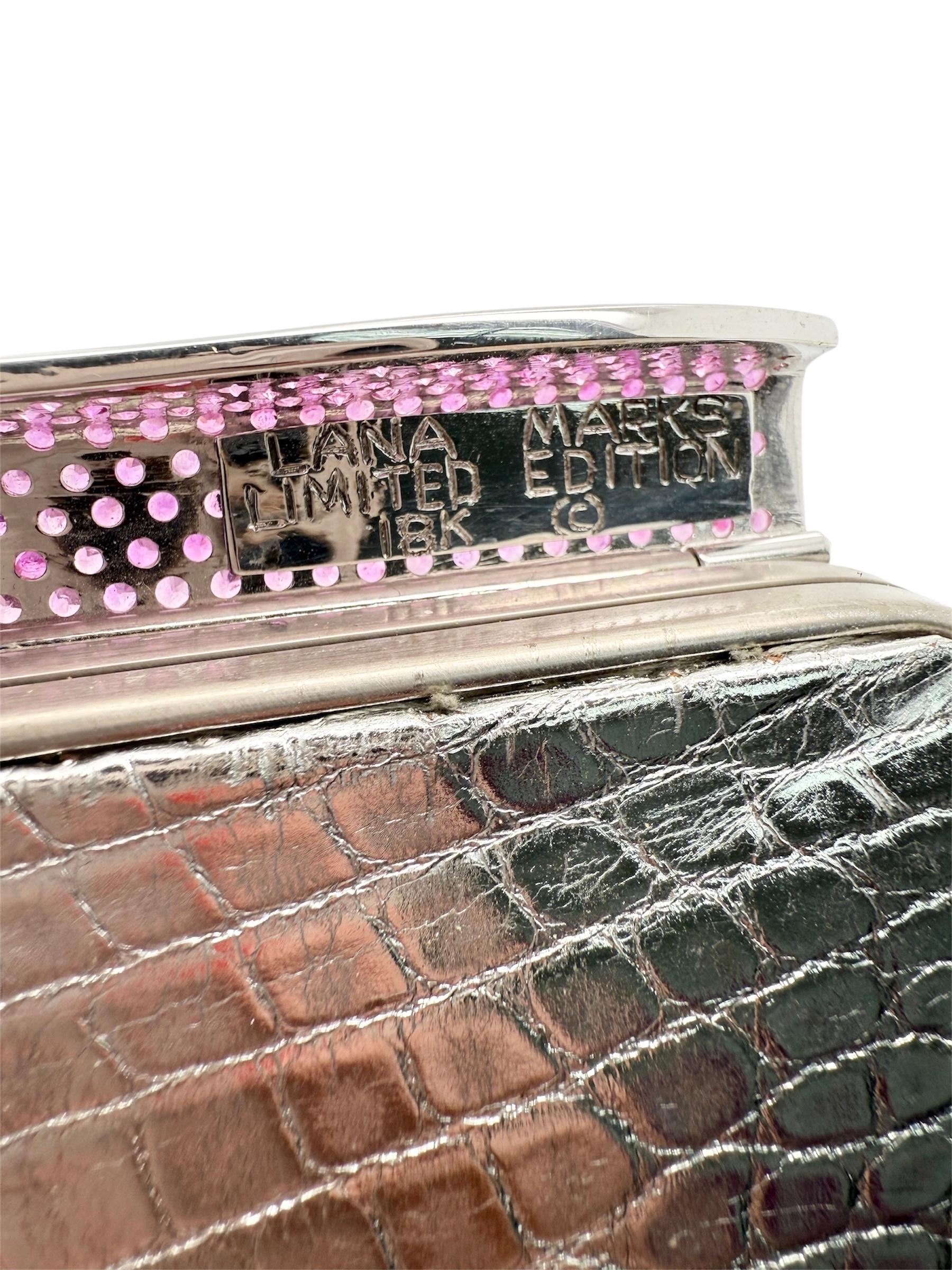 Pochettes Lana Marks, édition limitée, saphir rose et platine Cléopâtre Pour femmes en vente