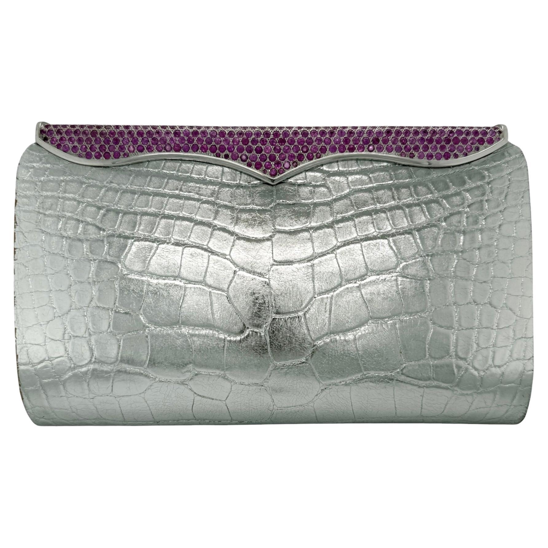 Pochettes Lana Marks, édition limitée, saphir rose et platine Cléopâtre en vente