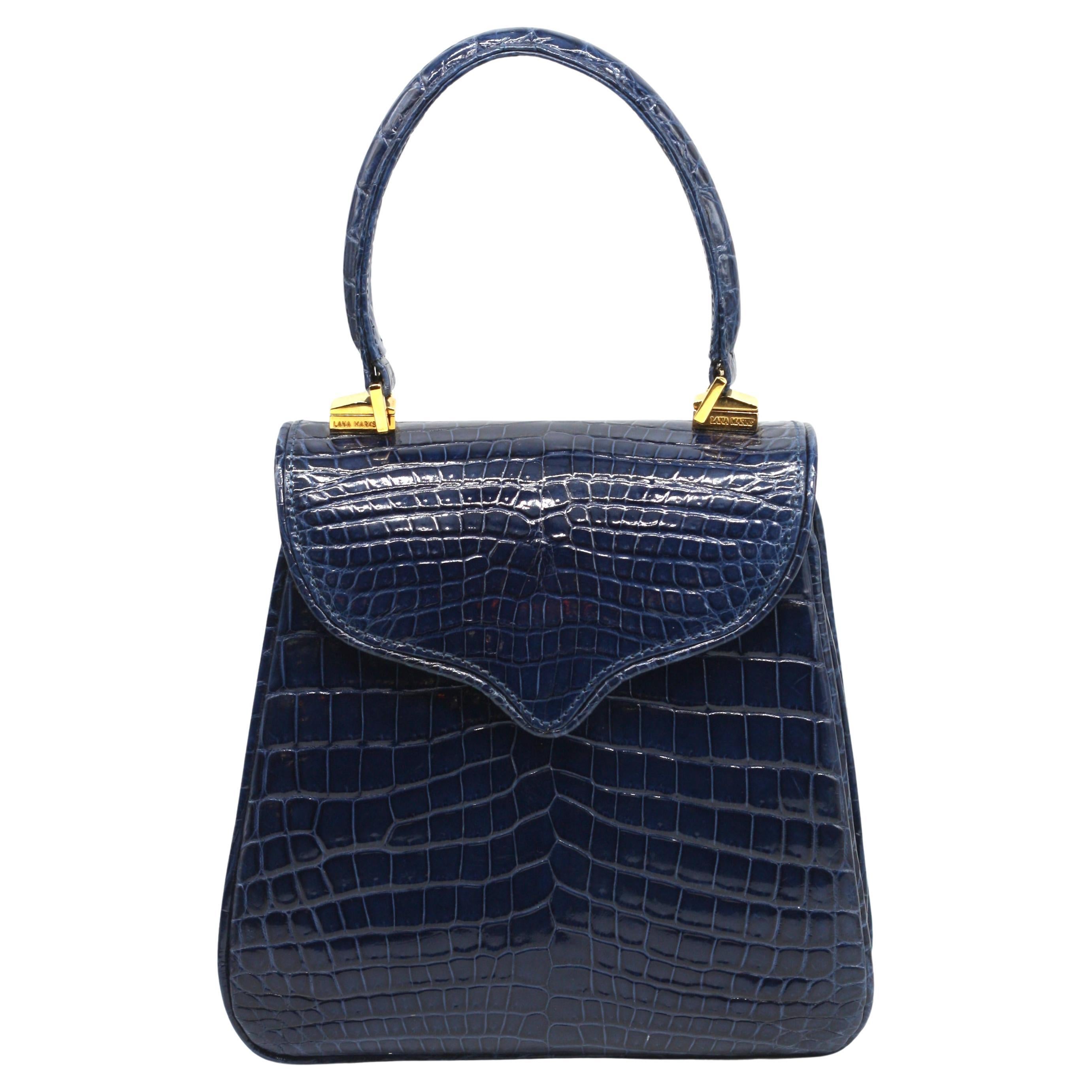 Lana Marks - Borsa in alligatore blu scuro "Principessa Diana in vendita