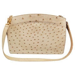 Lana Marks Ostrich Convertible Clutch/Shoulder Handbag