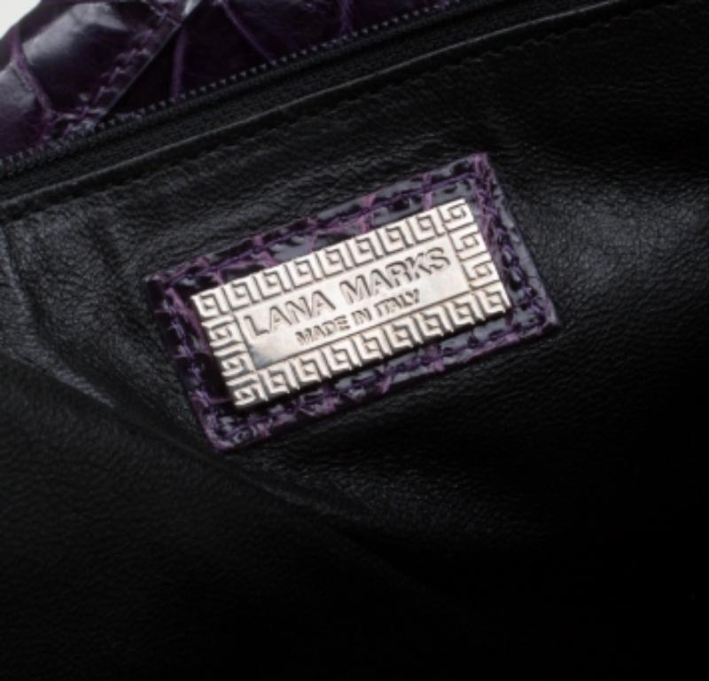 Lana Marks Tote Positano Cocodrilo Morado Negro en venta