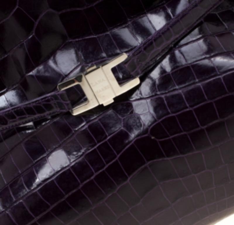 Lana Marks Tote Positano Cocodrilo Morado en venta 2