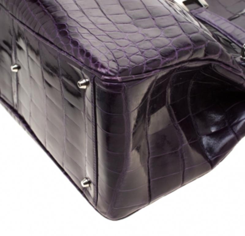Lana Marks Tote Positano Cocodrilo Morado en venta 3