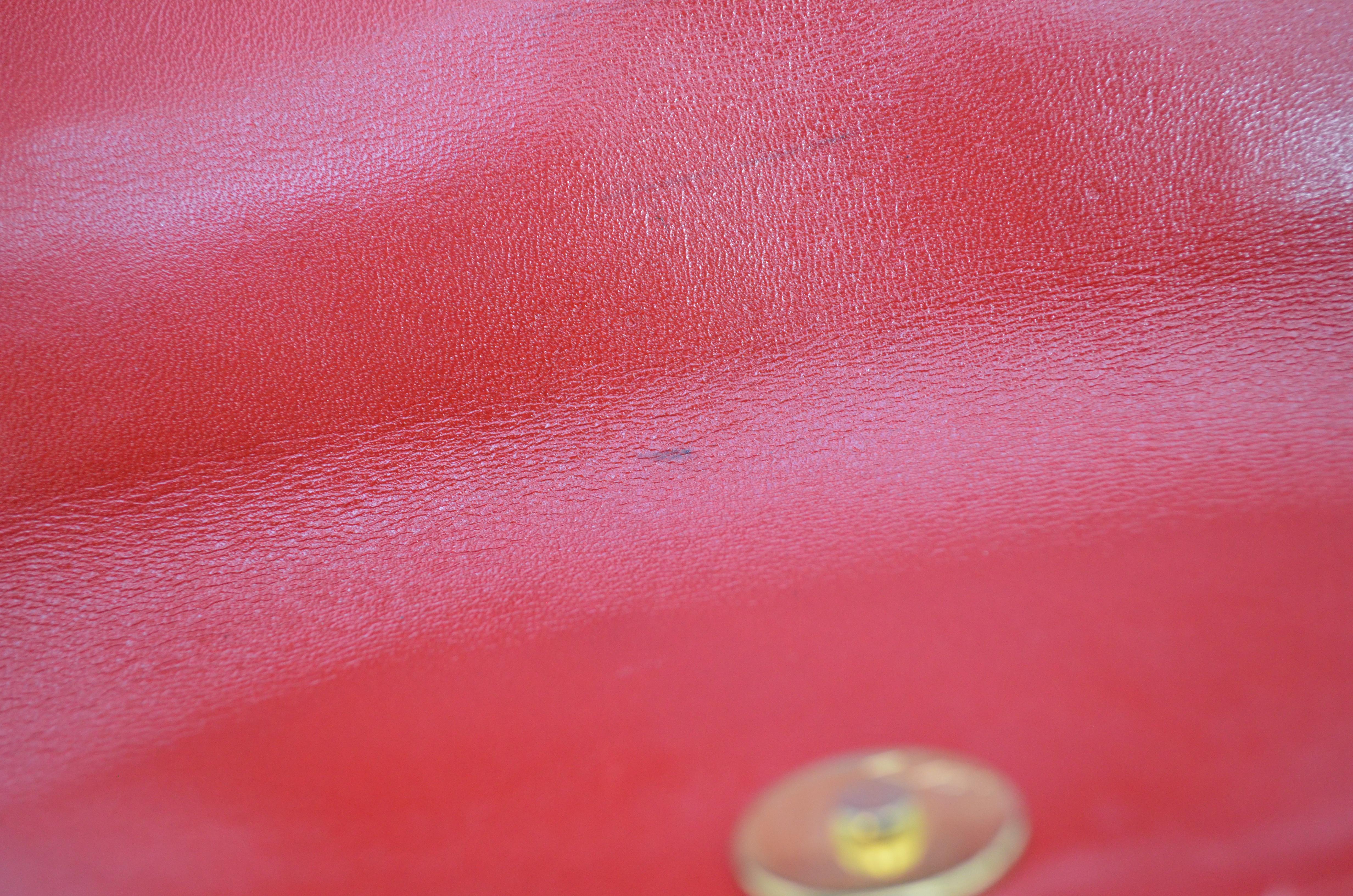 Lana Marks Red Alligator Purse with Pearl Handle 4