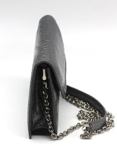 Lana Marks Silbergraue Alligator-Capri-Clutch