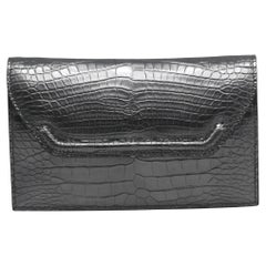 Lana Marks Silbergraue Alligator-Capri-Clutch