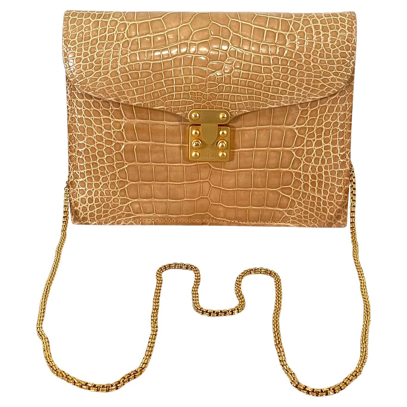 Alexander McQueen Clutch Box 16 Small Red Gold-Tone Hardware Python Skin Leather Cross Body Bag