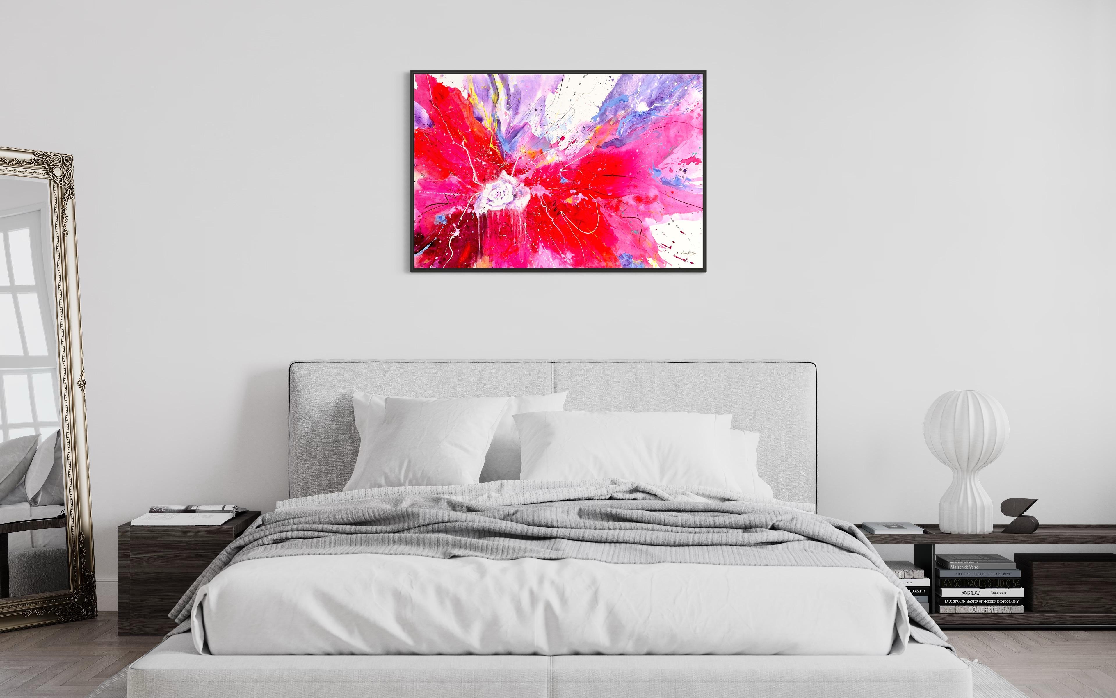 Calm Down Darling Flowers Expression Abstraction Interior by Lana Ritter 80x120 For Sale 3