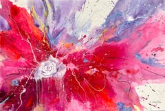 Calm Down Darling Flowers Expression Abstraction Interior by Lana Ritter 80x120
