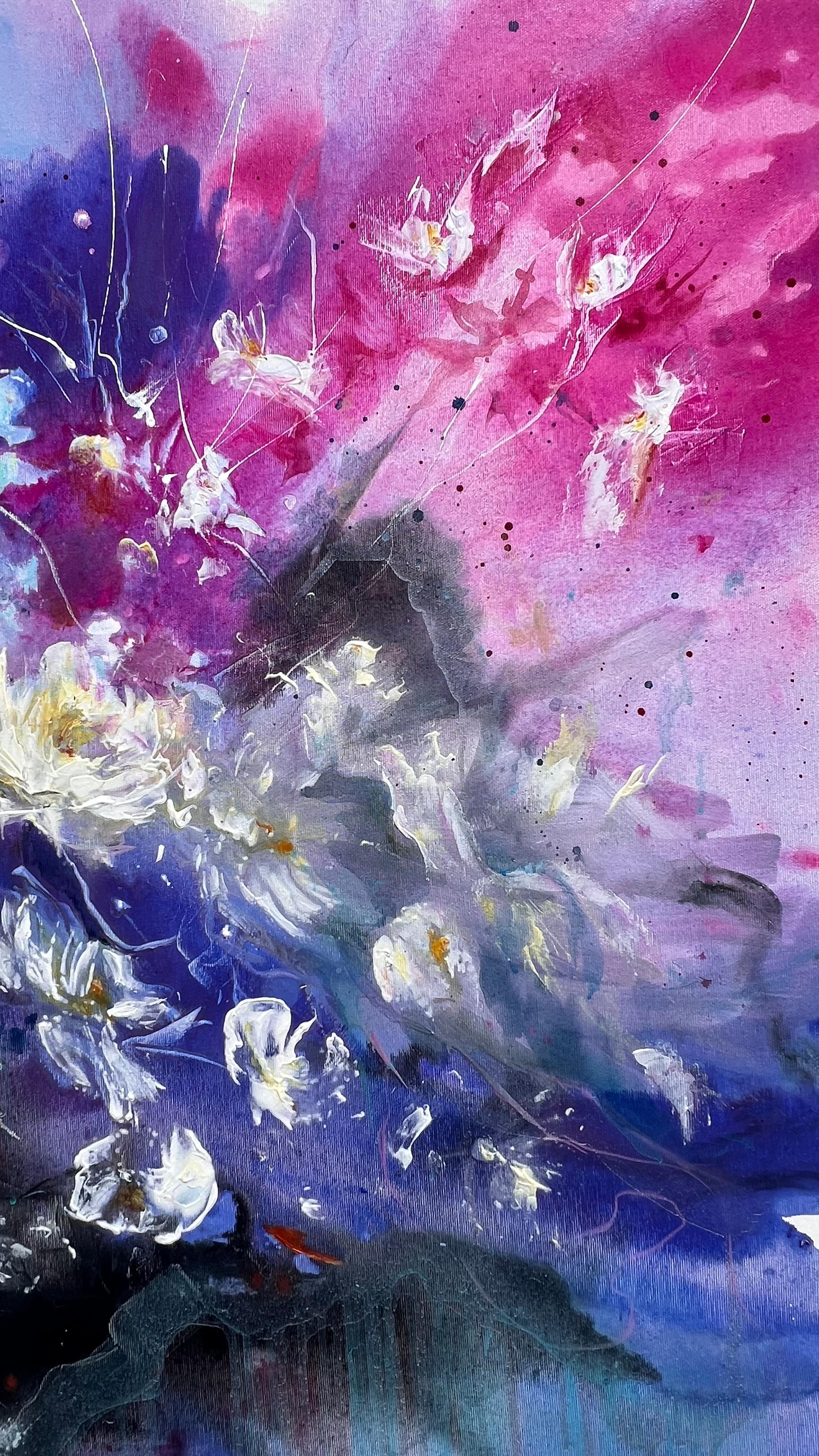 Passeggiata serale. dipinto originale astratto - Abstract Painting Viola di Lana Ritter