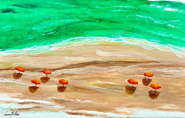 Painting With Beach Umbrellas - 148 For Sale on 1stDibs