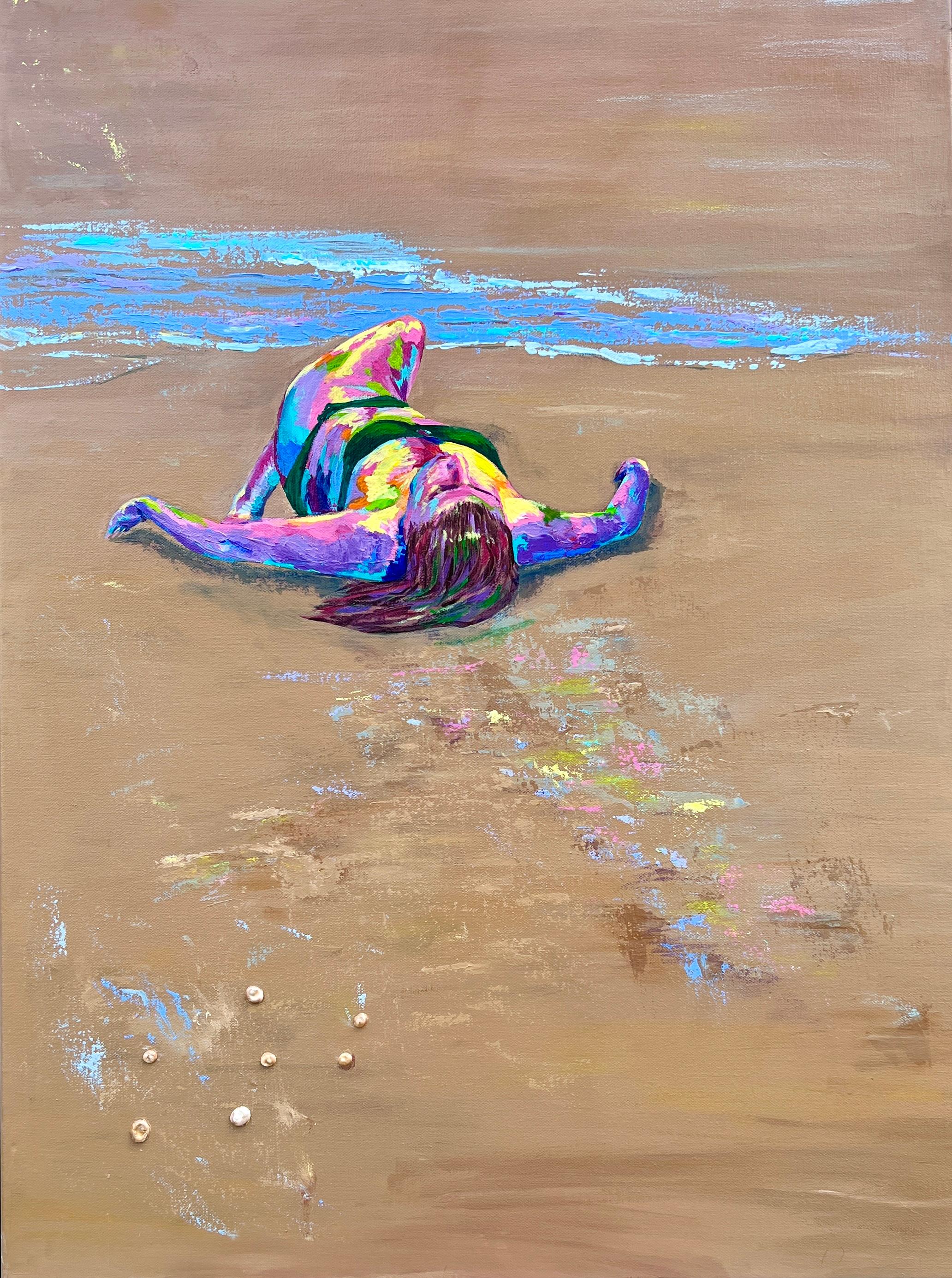 Voglio rilassarmi sulla spiaggia - Painting di Lana Ritter