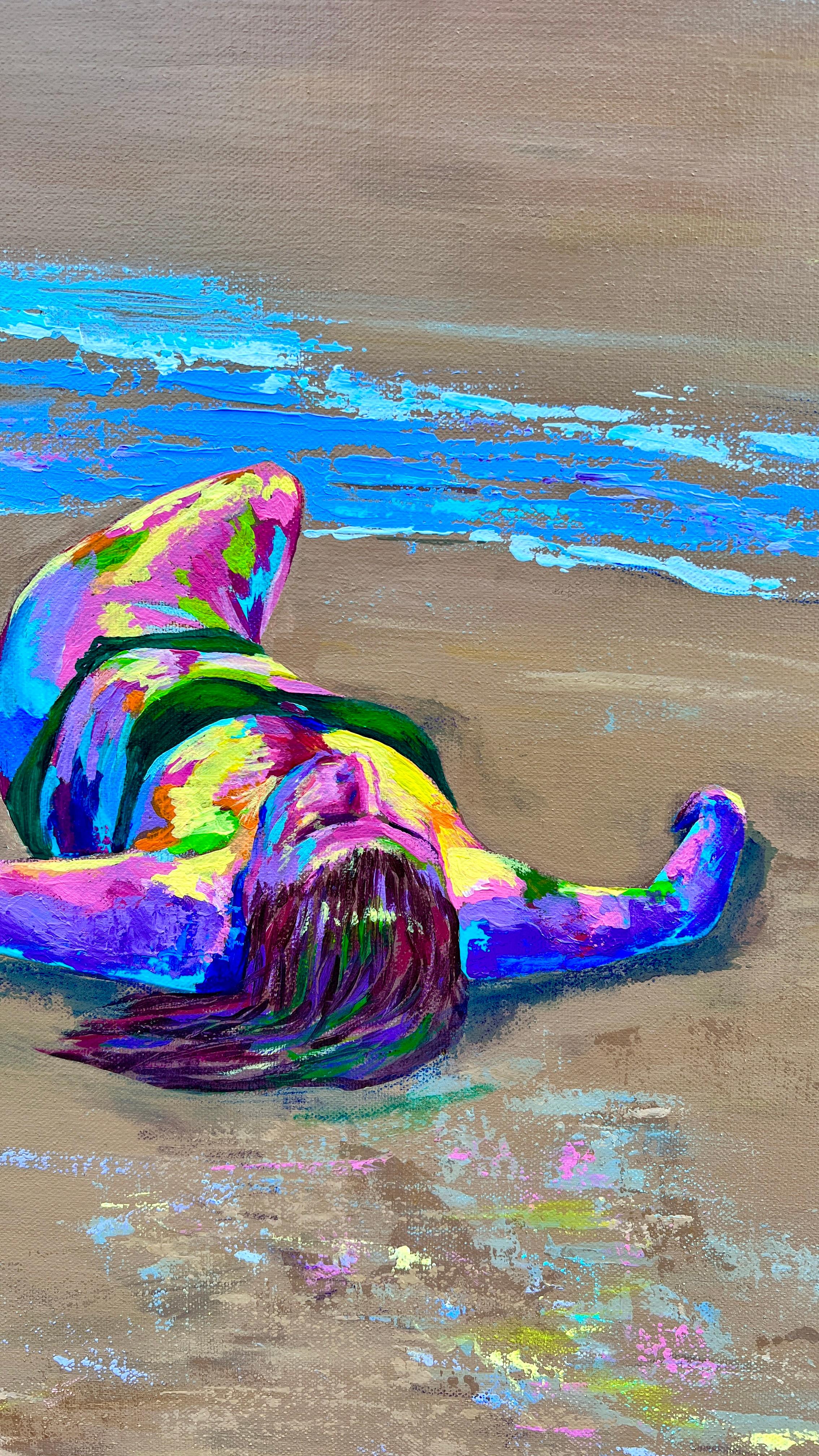 I wanna chilling on the beach - Feminist Painting by Lana Ritter