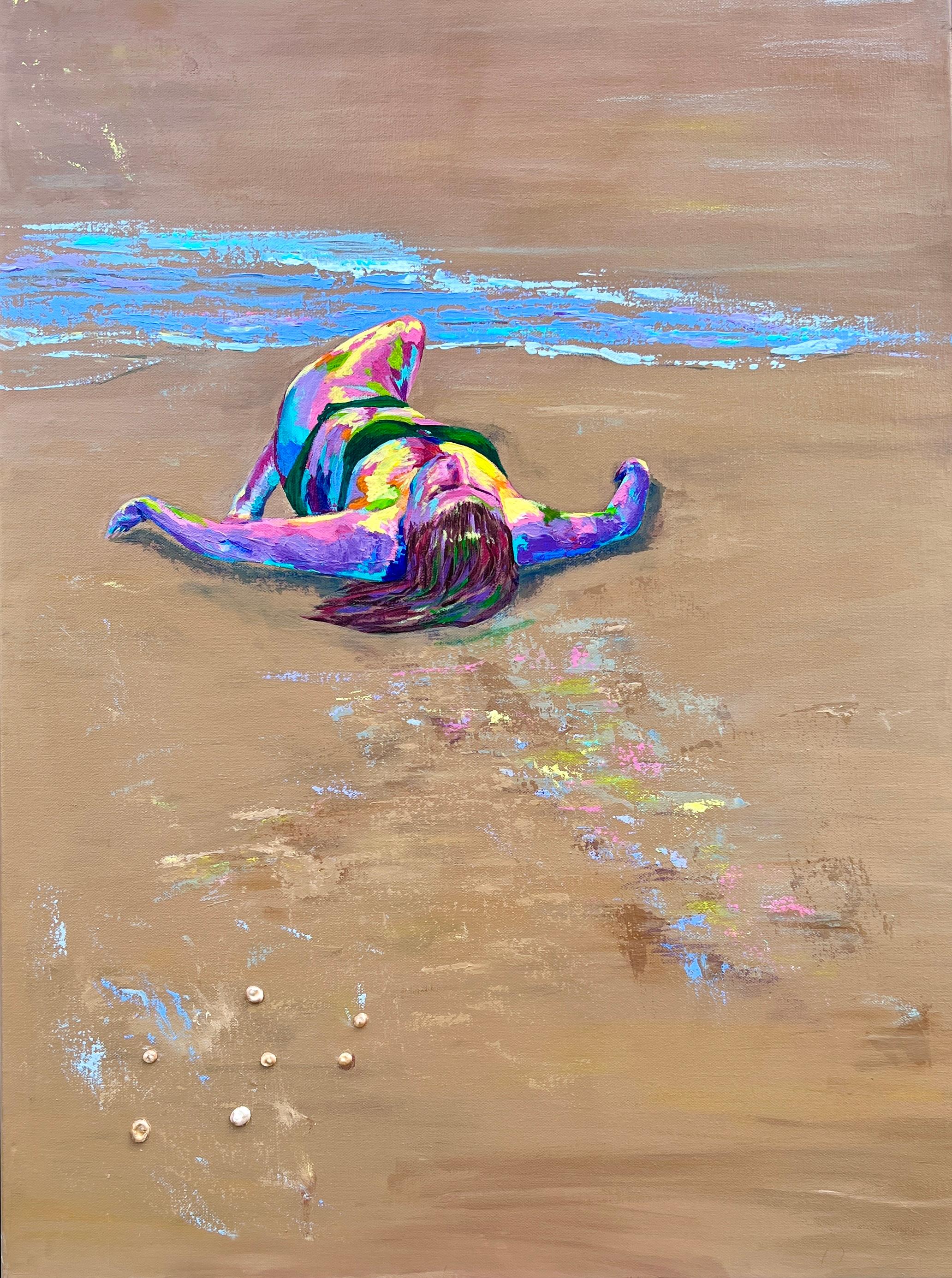 Lana Ritter Figurative Painting - I wanna chilling on the beach