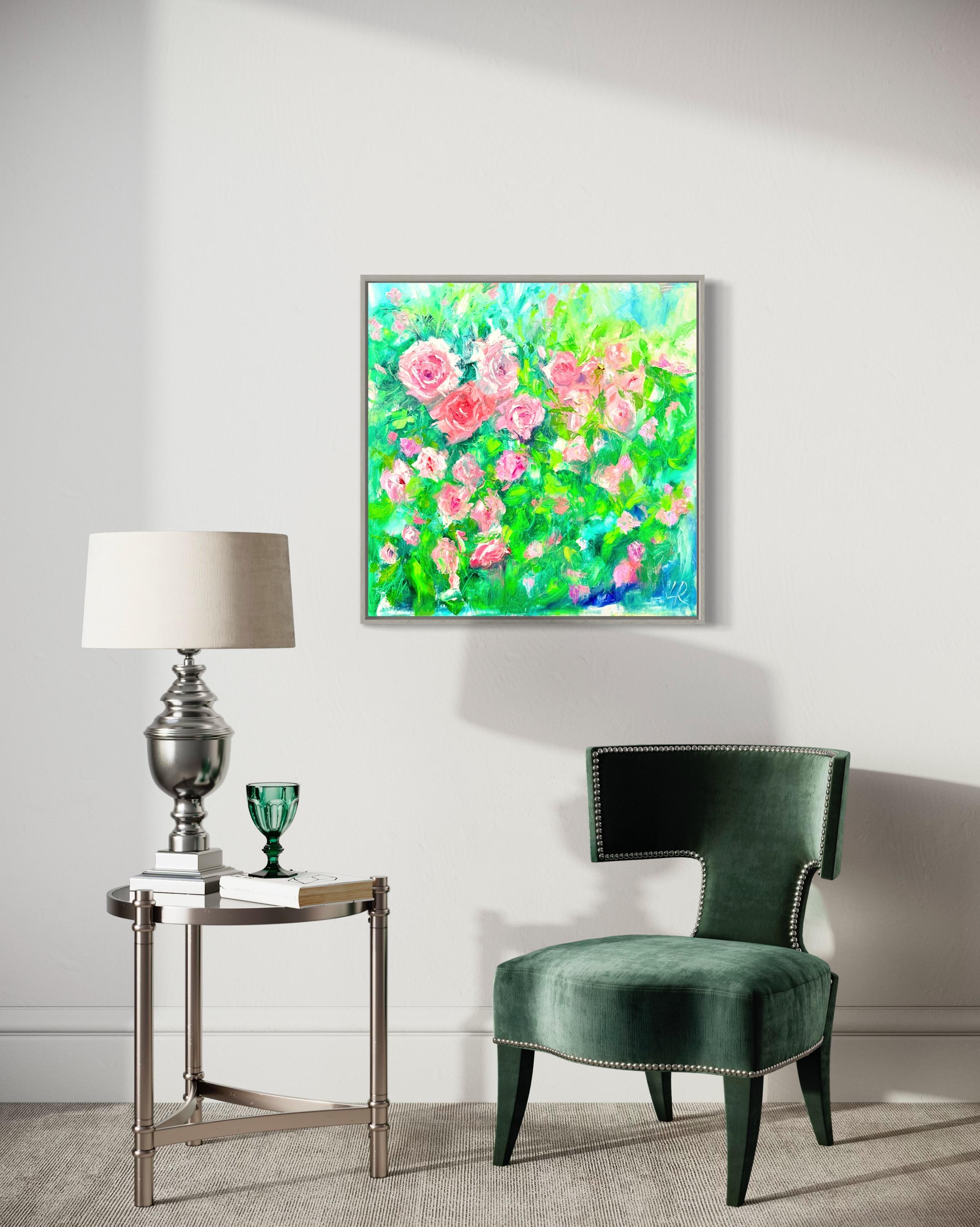 Rosy Song Flowers Interior Oil Painting by Lana Ritter For Sale 3