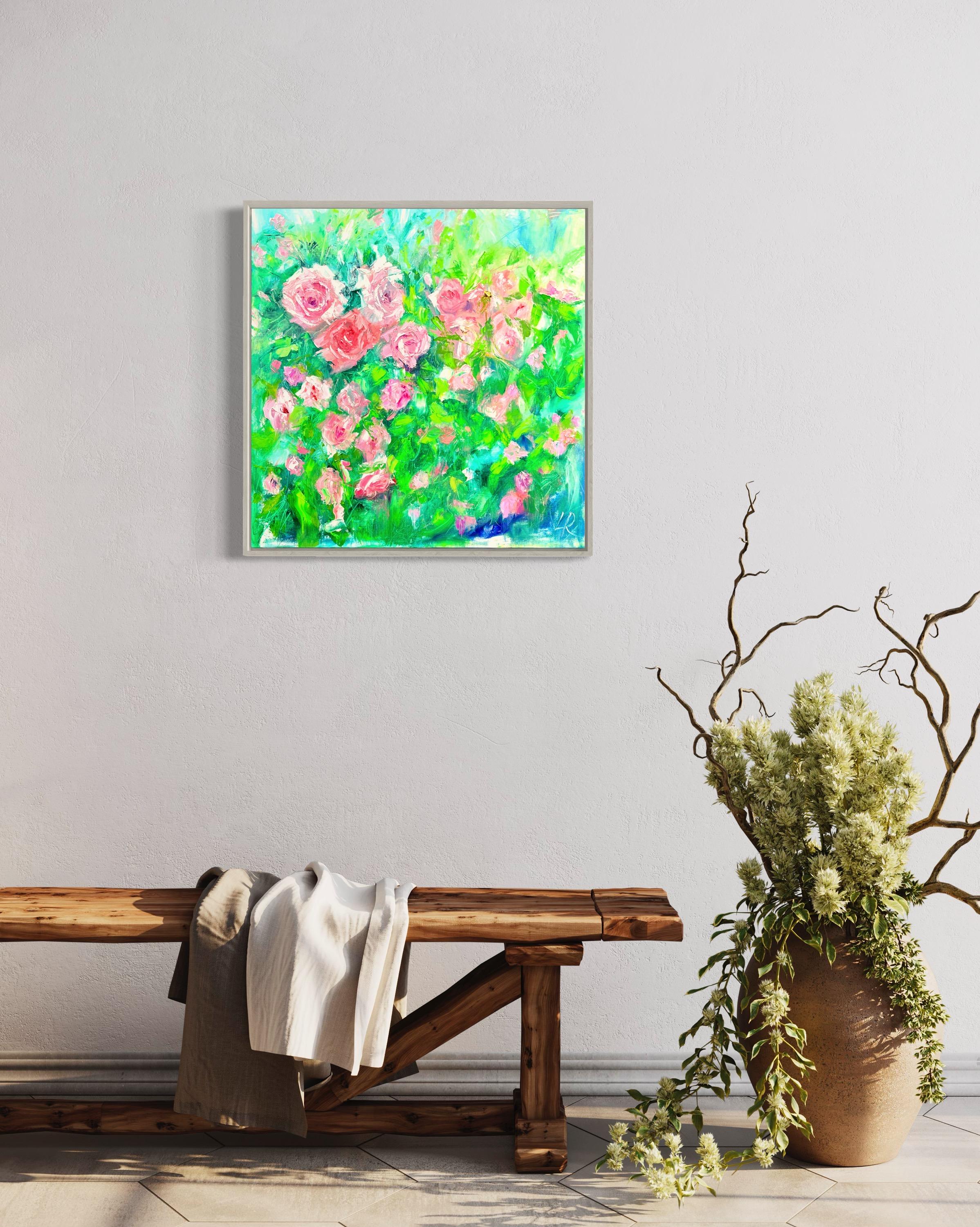 Rosy Song Flowers Interior Oil Painting by Lana Ritter For Sale 4