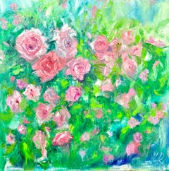 Rosy Song Flowers Interior Oil Painting by Lana Ritter