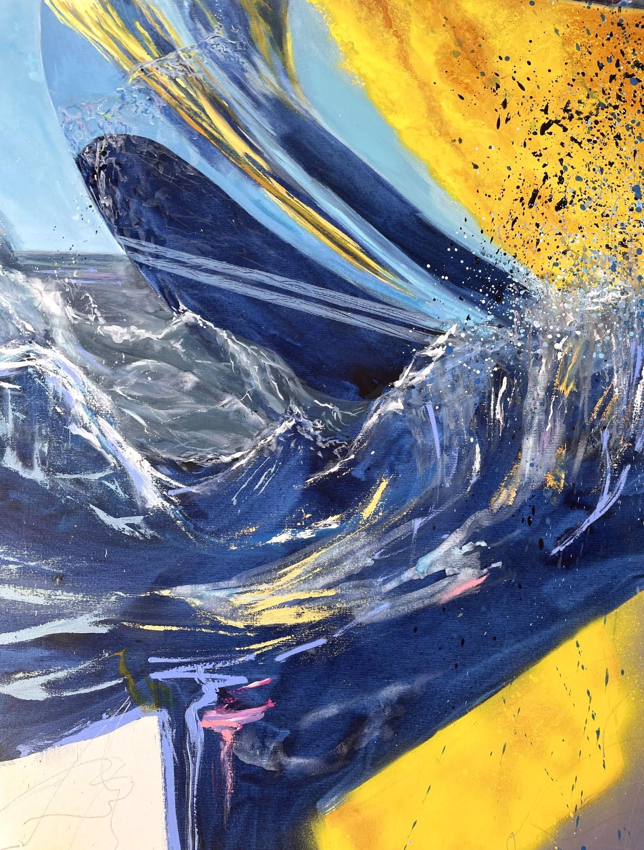 Naviguer au soleil - Expressionnisme abstrait Painting par Lana Ritter