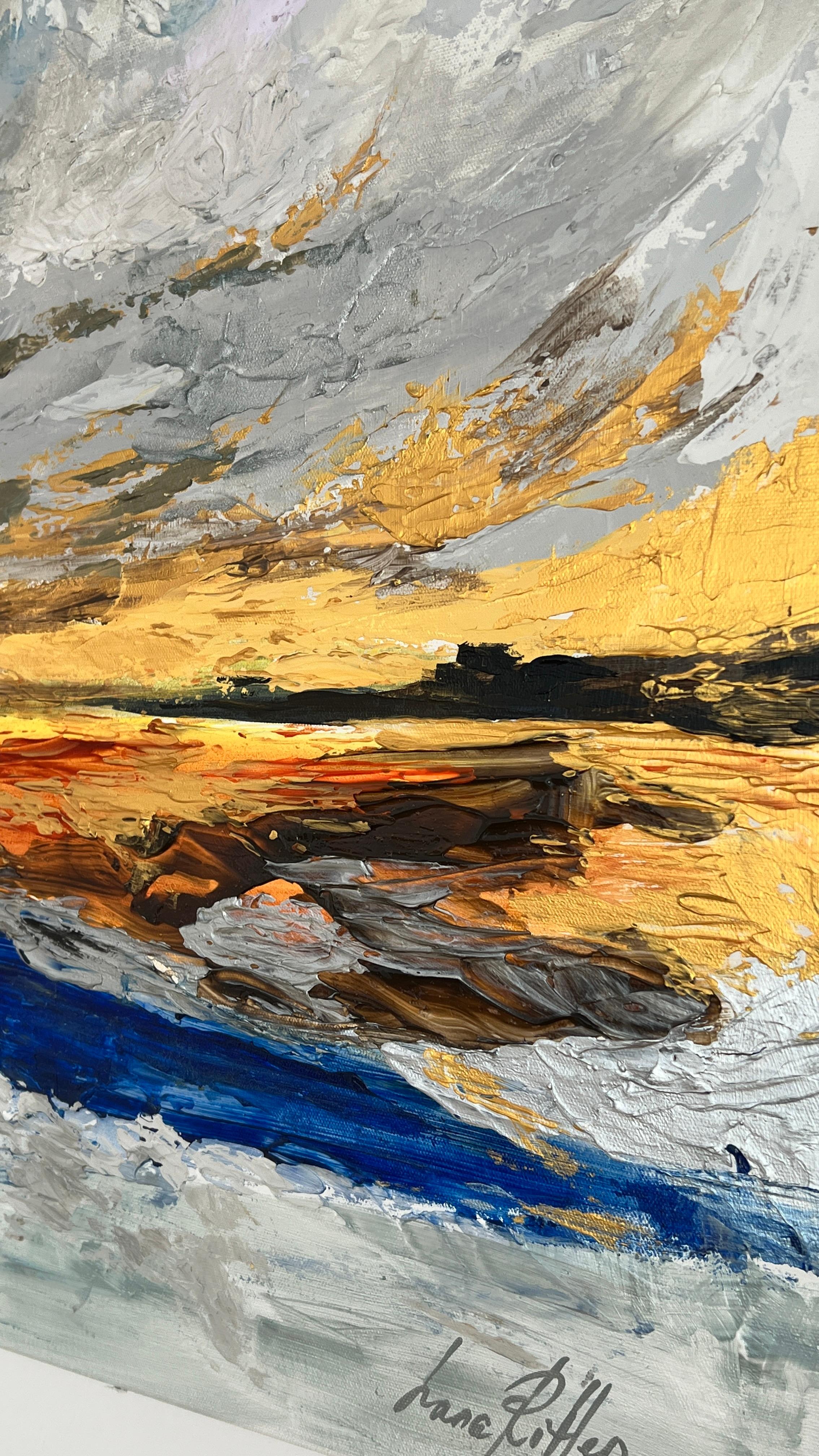 Allegoria del tramonto - Landscape Painting Oro di Lana Ritter