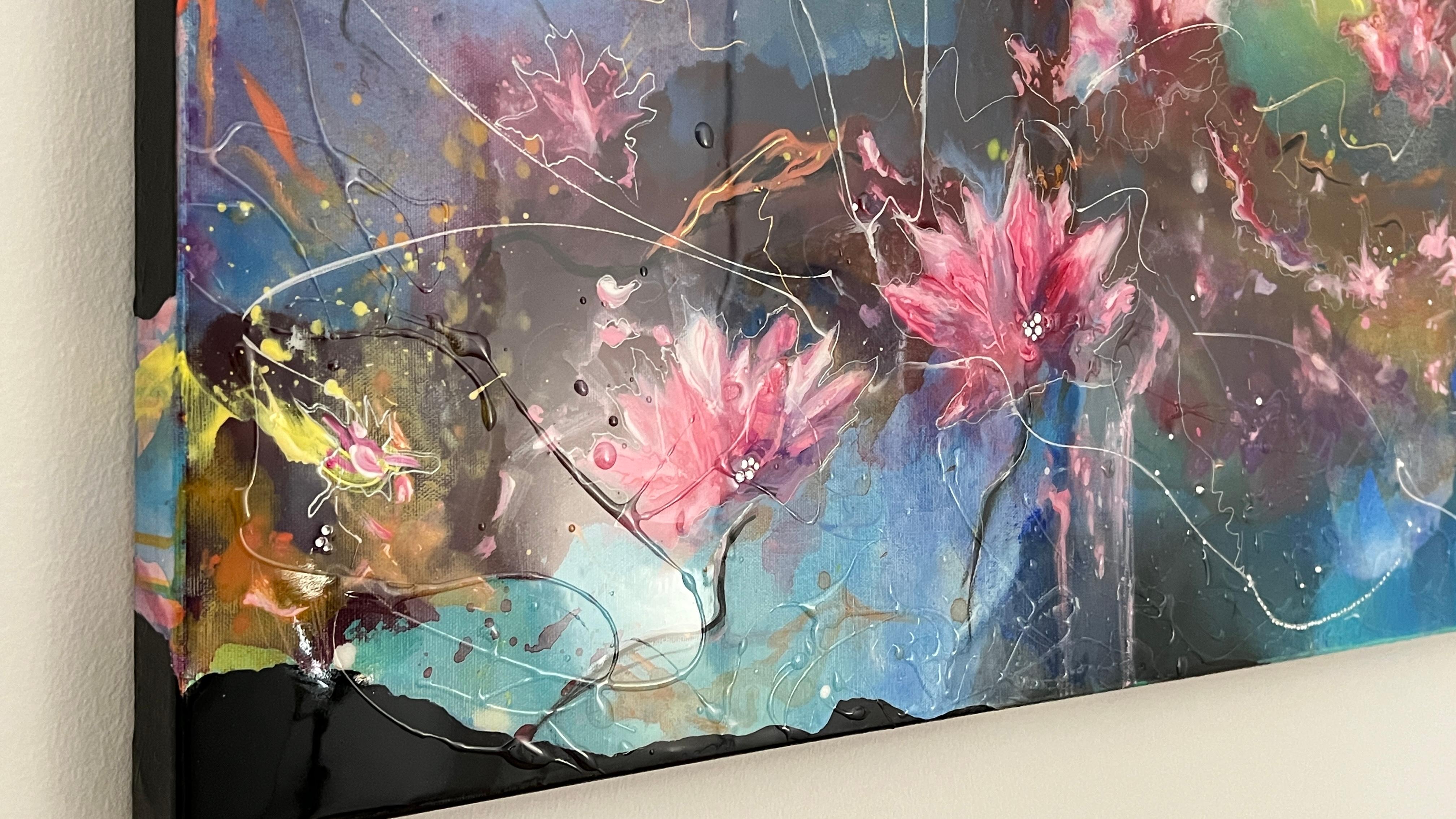 Water lily waltz - Abstract Painting by Lana Ritter