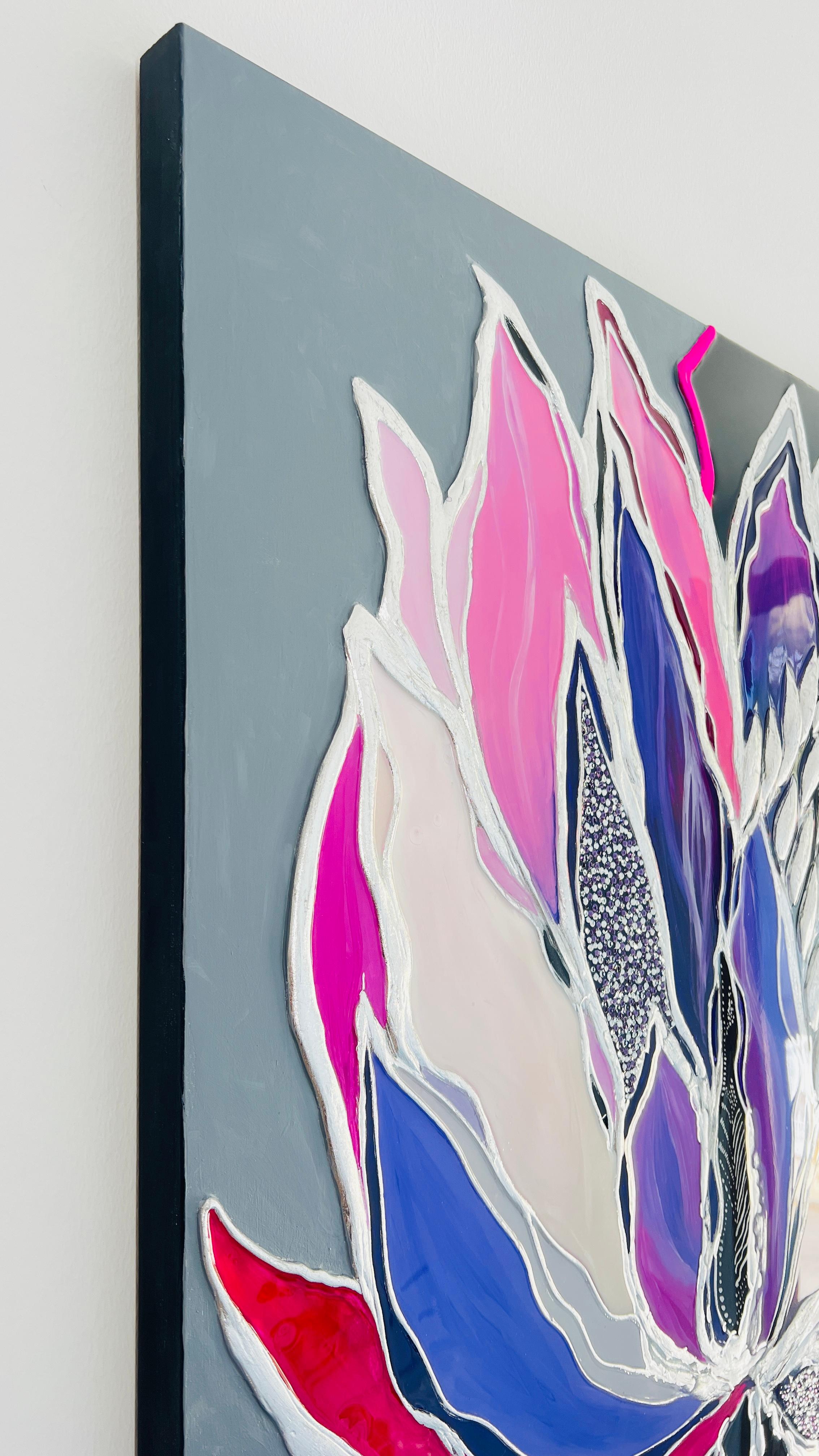 Look me up in Zurich. 3D Painting - Abstract Expressionist Sculpture by Lana Ritter